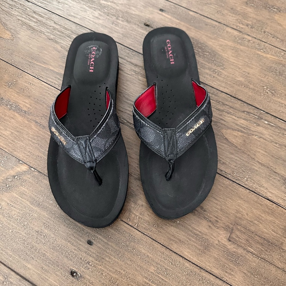 Coach Judy Flip Flops (Signature Canvas)